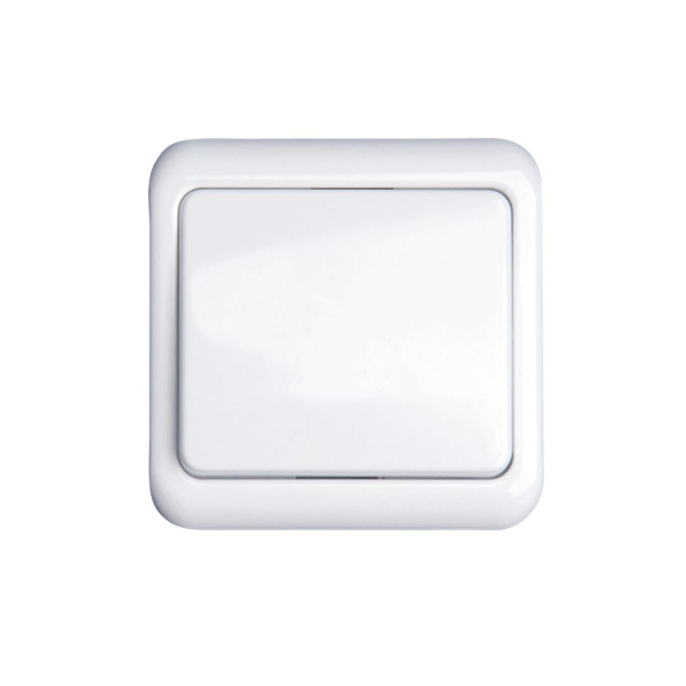 Aus- Wechselschalter, 10 A, 250 V, weiß.