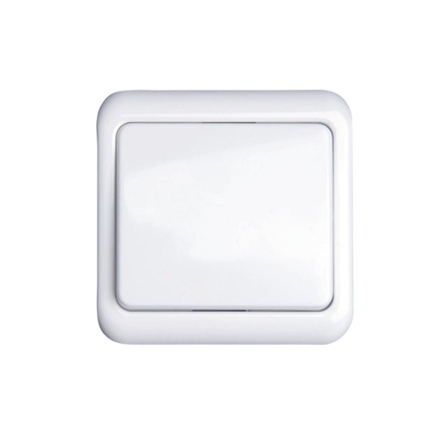 Aus- Wechselschalter, 10 A, 250 V, weiß.