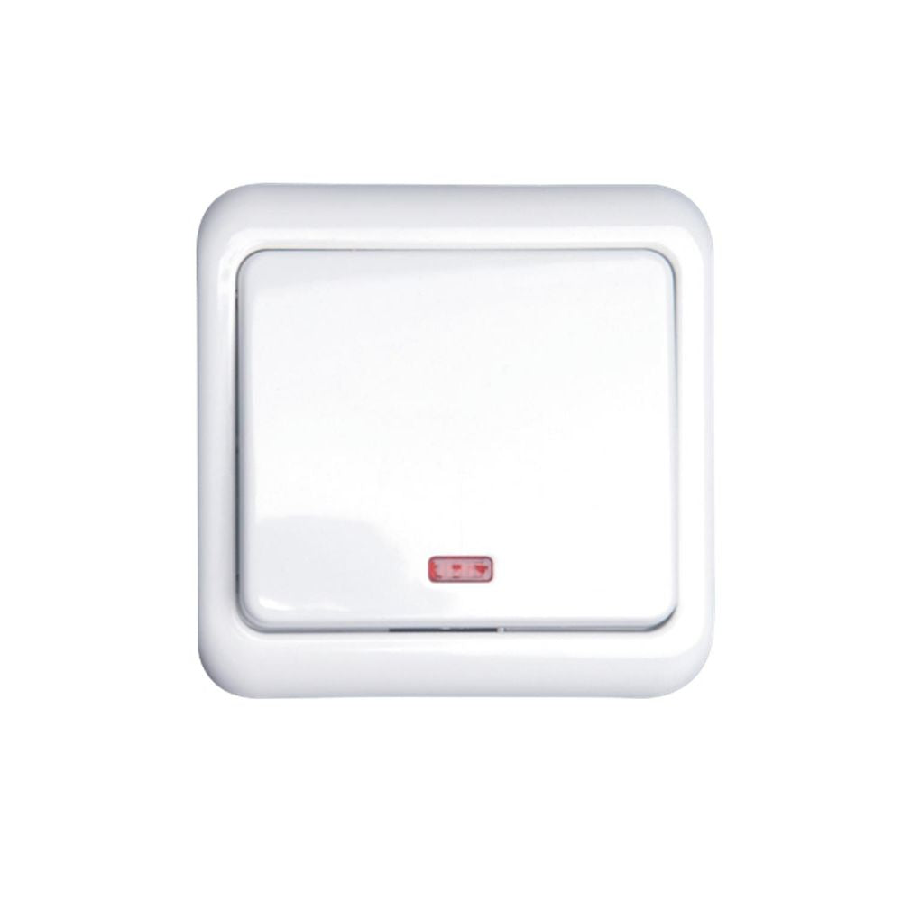 Wechselschalter mit Kontrollleuchte, UP, 10 A, 250 V, weiß.