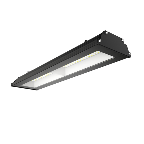 LED-Hallenleuchte, linear, 100 W, 10000 lm, 4000 K (neutralweiß), IP65, schwarz.