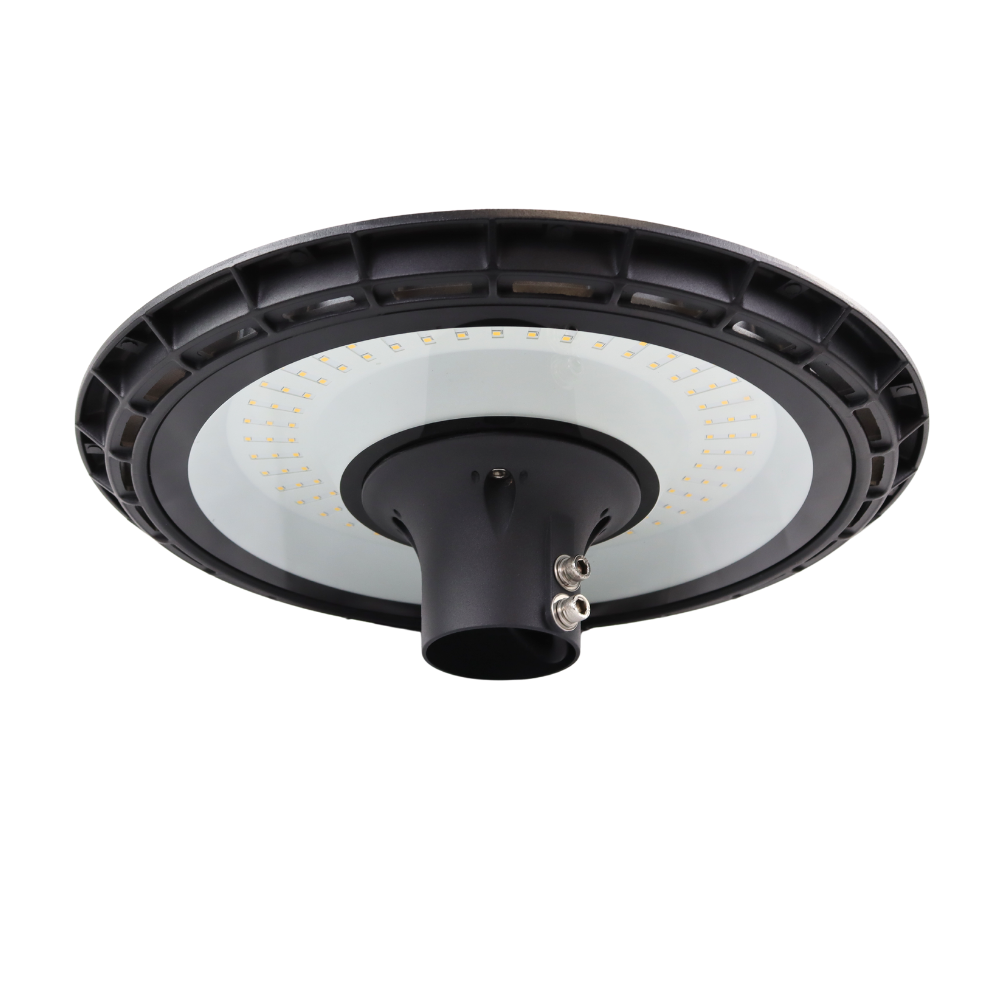 LED Straßenleuchte, rund, 90 W, 9000 lm, 3000 K (warmweiß), IP65, Parkanlage.