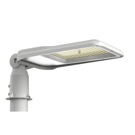 LED Straßenleuchte, grau, 100 W, 12000 lm, 4000 K (neutralweiß), IP65, Wand- und Mastmontage.