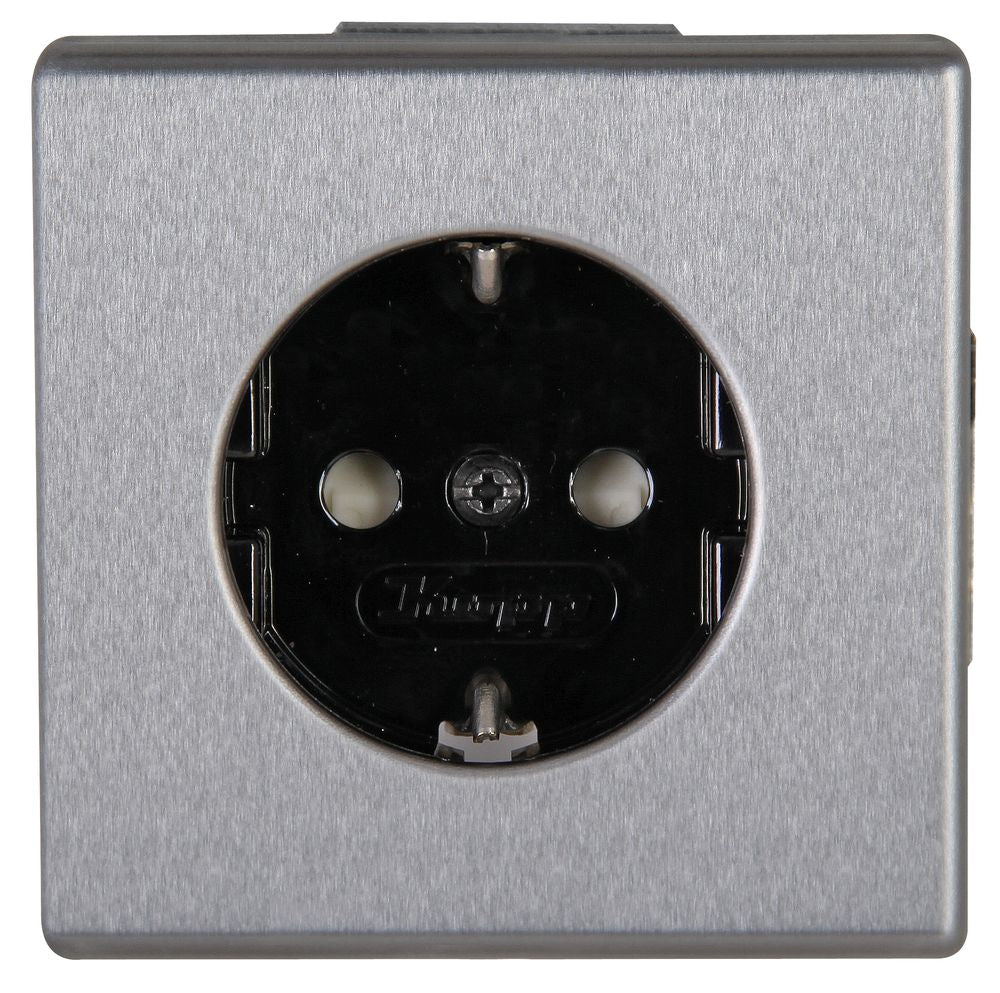 VISION, Schutzkontakt-Steckdose, erhöthter Berührungsschutz, UP, stahlgrau.