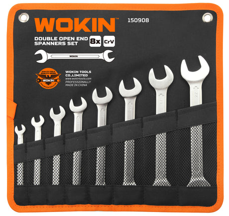 Doppel-Maulschlüssel Set, 8-teilig, CrV, Tasche.