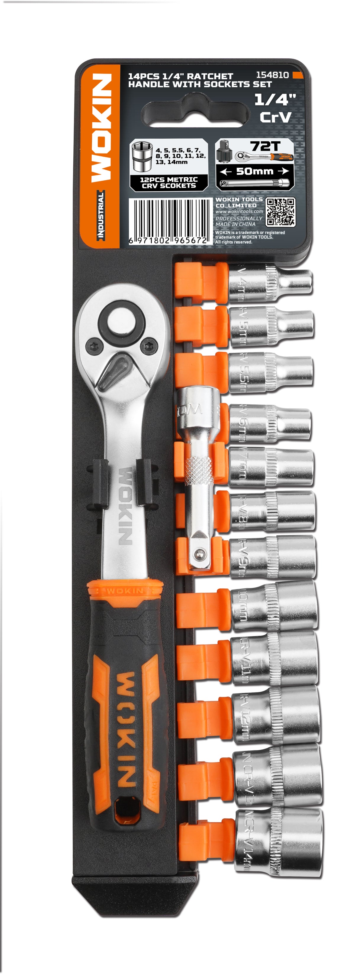 Umschaltknarren-Set, 14-teilig, 1/4".