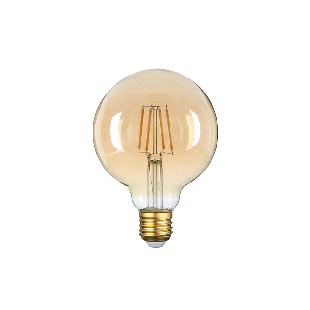 LED Filament Leuchtmittel, Vintage Lampe, G95, gold, E27, groß, Ø 95 mm, 4 W, 400 lm.