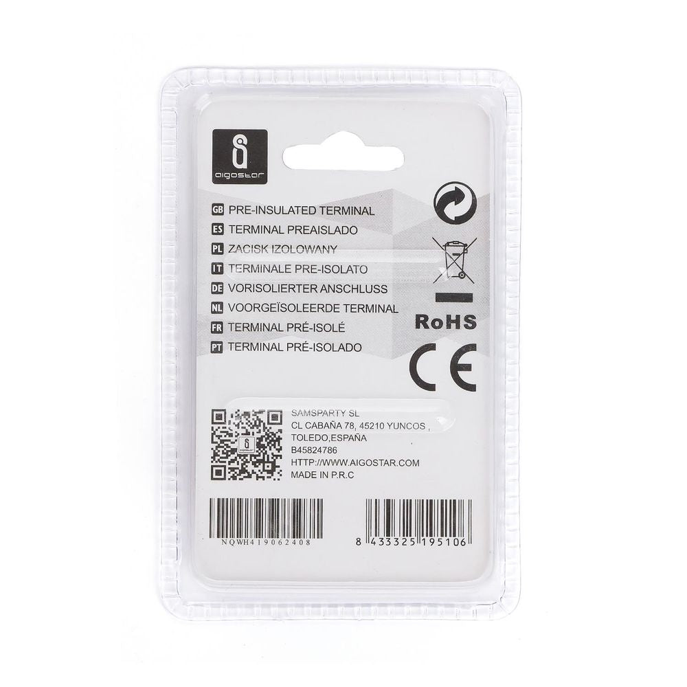 Stoß-/Schrumpfverbinder, isoliert, 15 Stk., 5,5 mm², 26 x 3,4 x 3,4 mm, gelb.