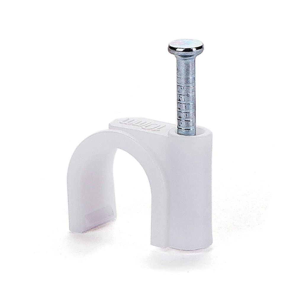 Kabelschellen für Kabel mit Ø 6 mm , 80 Stk., weiß.