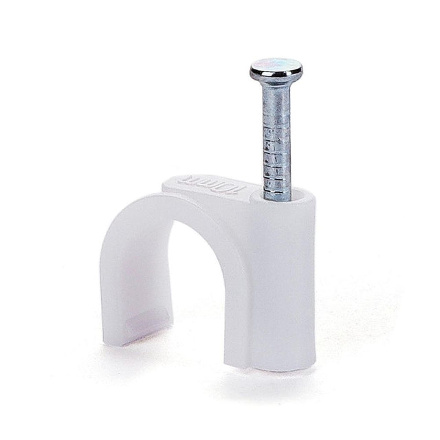 Kabelschellen für Kabel mit Ø 6 mm , 80 Stk., weiß.