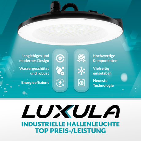 LED-HighBay, UFO, 200 W, 20000 lm, 5000 K (neutralweiß), IP65, EPISTAR.