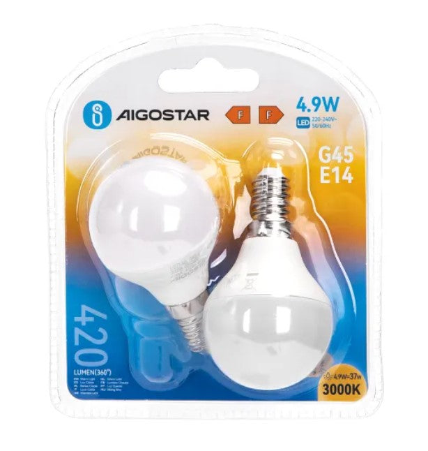 LED Leuchtmittel, E14, 4,9 W, 420 lm, 3000 K, 2 Stk..