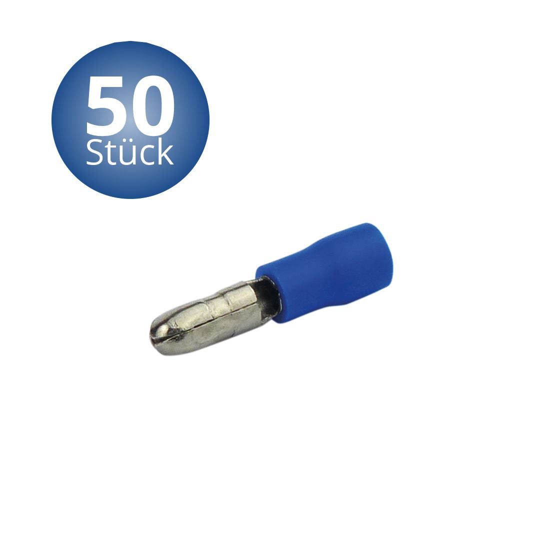 Rundstecker 1.5-2.5 mm 50 Stück blau in Plastikbox.