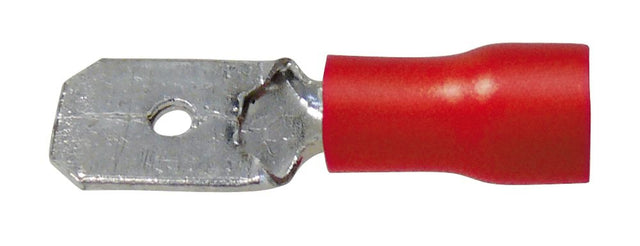 Flachstecker 0.8 x 6.35 mm 50 Stück Rot in Plastikbox.