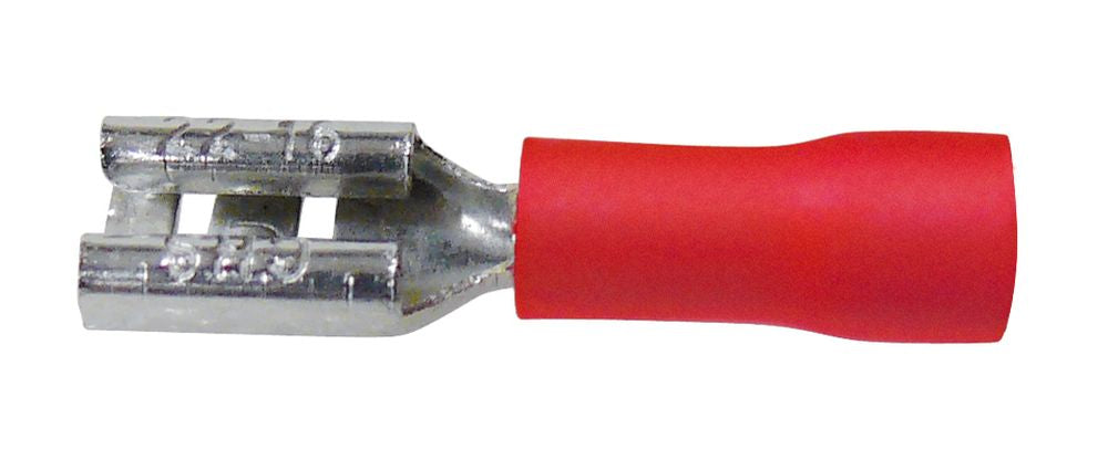 Flachsteckhülsen 0.8 x 2.8mm 50 Stück Rot in Plastikbox.