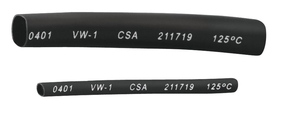 Schrumpfschlauch 2:1, 12 mm, Länge 1 m, schwarz.