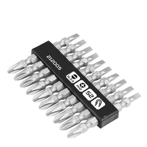 Schraubendreher-Bitsatz, 10-teilig, PH2/SL5,5 x 65 mm.