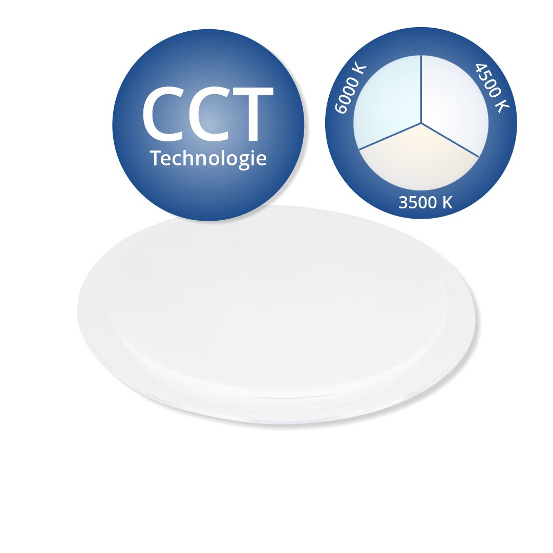 LED CCT Deckenleuchte, Aufbauleuchte 36 W, 3000 - 6000 K, 2500 lm, rund, Ø460 mm.