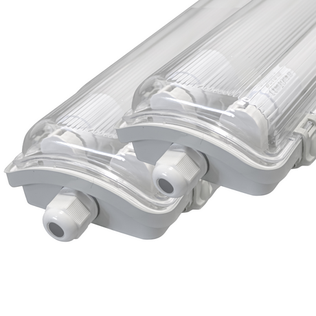 2er Pack LED Wannenleuchte 120cm, inkl 2x18W LED-Röhren T8, 4000K, IP65, IK08.
