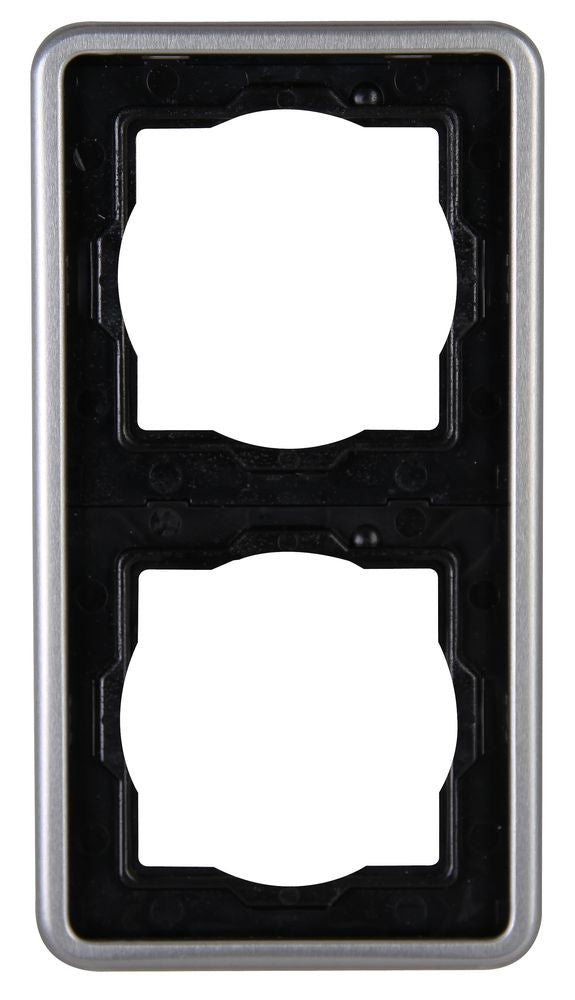 VISION, Abdeckrahmen, 2-fach, stahlgrau.