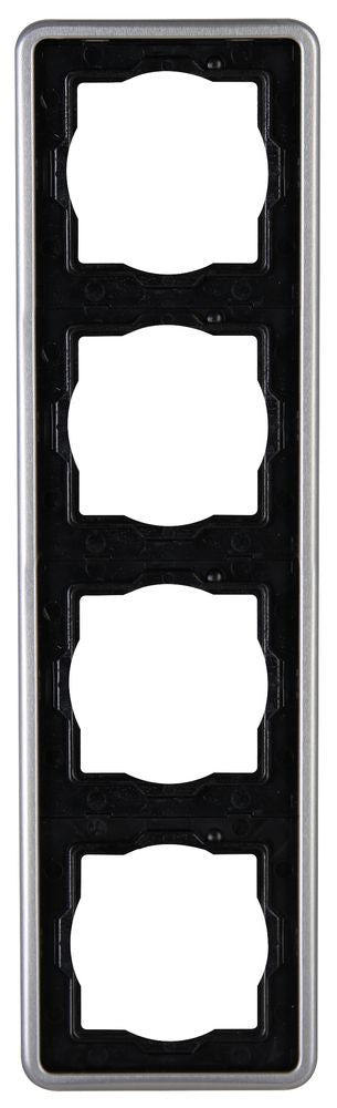 VISION, Abdeckrahmen, 4-fach, stahlgrau.