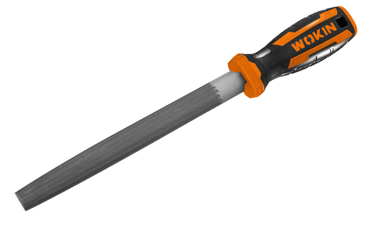 Werkstattfeile, Metall, 8", halbrund.