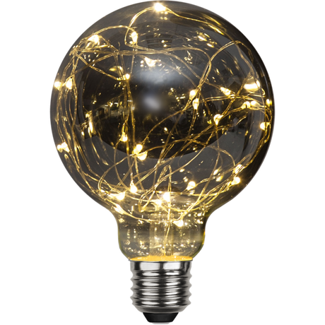 Deko-LED "Dew drop", E27, 1,5W, 20 lm, 2900K, smoke, ca. 9,5x13,8 cm.