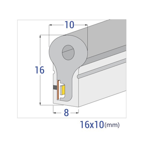 LED Neon Flex Schlauch, 8,5W/m, 120 LED/m, dimmbar, IP65, 50m, kaltweiß (6000K).