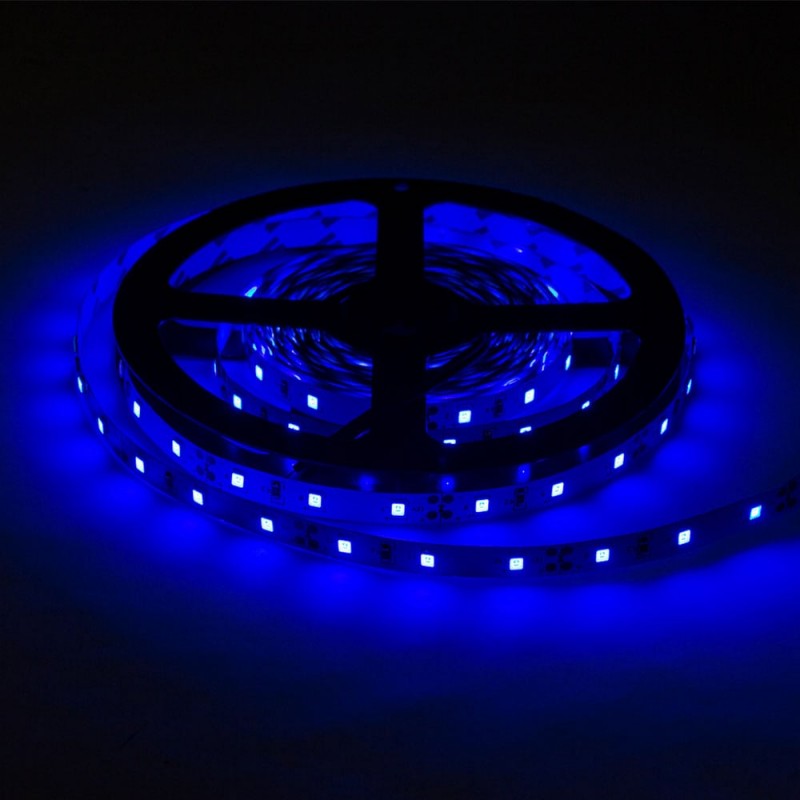 LED-Streifen, 24W, 12V, 1200lm, 5m, 60 LEDs/m, blau.