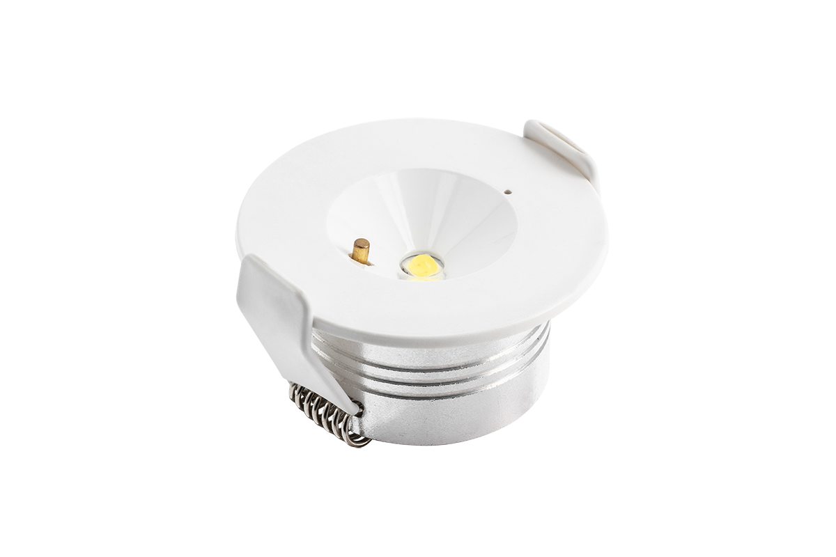 LED-Notleuchte mit Notstromeinheit zum Einbau, 3W, 300lm, 6400K, TEST-Knopf.