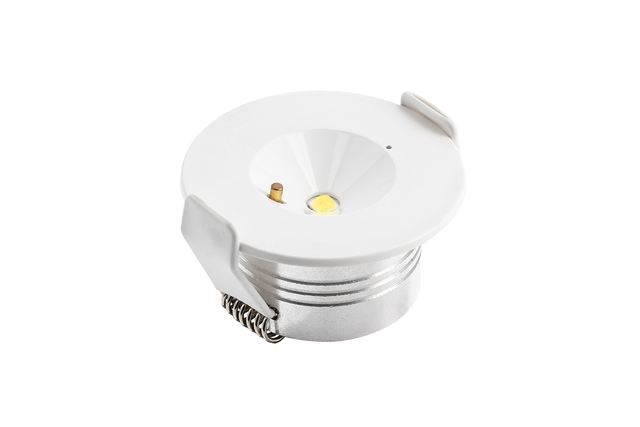 LED-Notleuchte mit Notstromeinheit zum Einbau, 3W, 300lm, 6400K, TEST-Knopf.