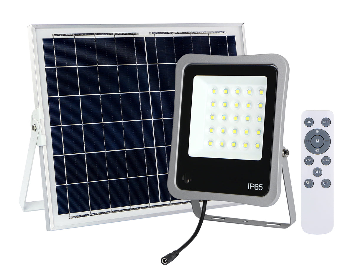 Solar-LED-SMD-Fluter mit Fernbedienung, 6 W, 400 lm, IP65, 6000 K.