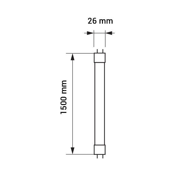 LED-Röhre, 150 cm, 22 W, 270°, 230 V, 2650lm, 2800 K (warmweiß).