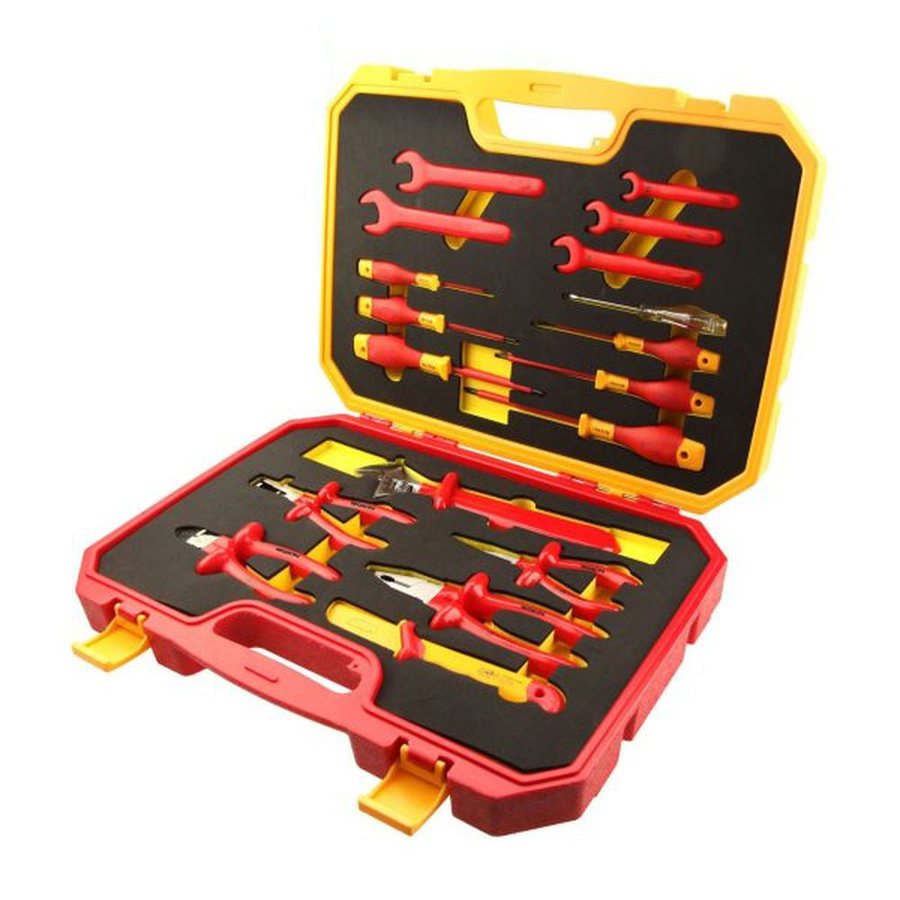 Handwerkzeug-Set, 18-teilig, isoliert, Premium.