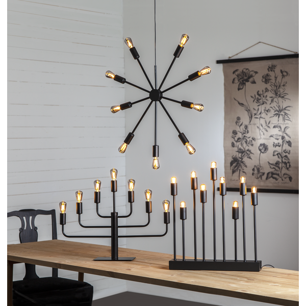 Dekorative LED Leuchte im industrial Design mit Smokey-Glas und einer E14 Fassung.