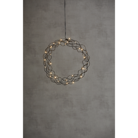 LED-Dekokranz "Curly", ca. 30 cm Ø, schwarz.