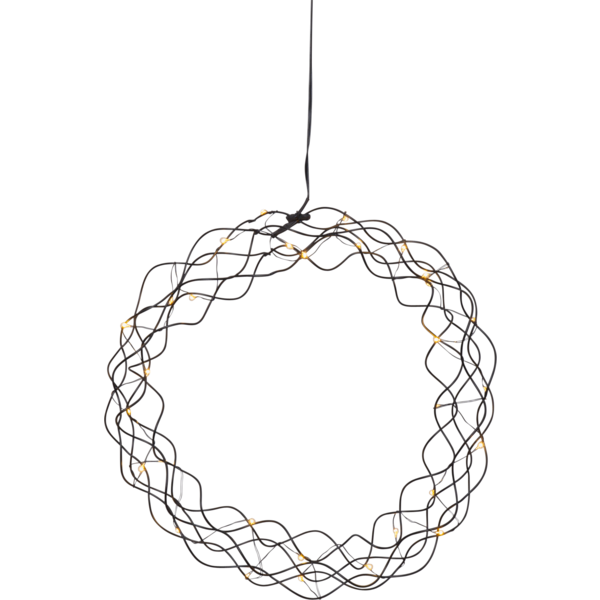 LED-Dekokranz "Curly", ca. 30 cm Ø, schwarz.