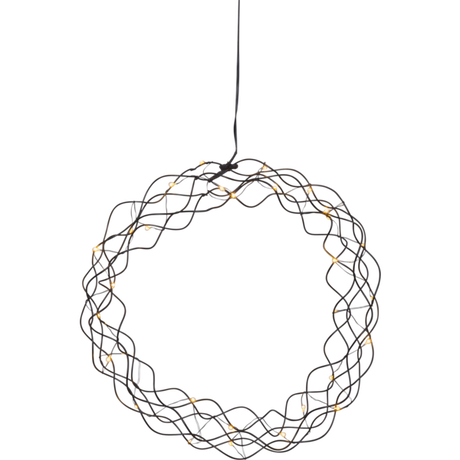 LED-Dekokranz "Curly", ca. 30 cm Ø, schwarz.