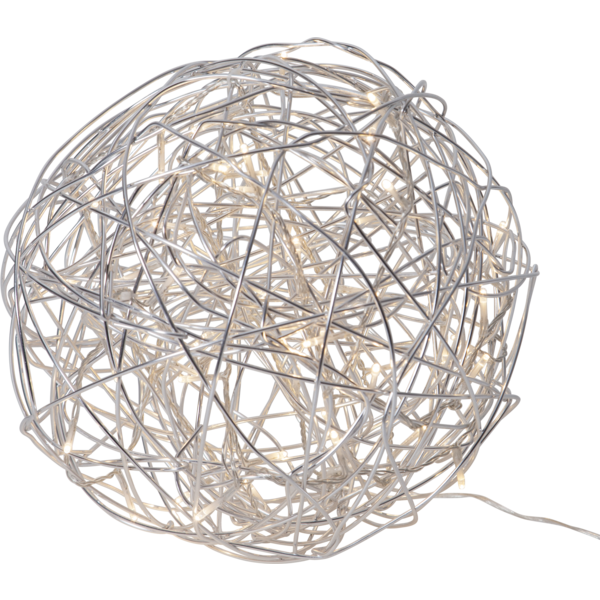 Wunderschöne Deko Lichterkugel in silber für den Innen-und Außenbereich, Ø 37,5 cm.