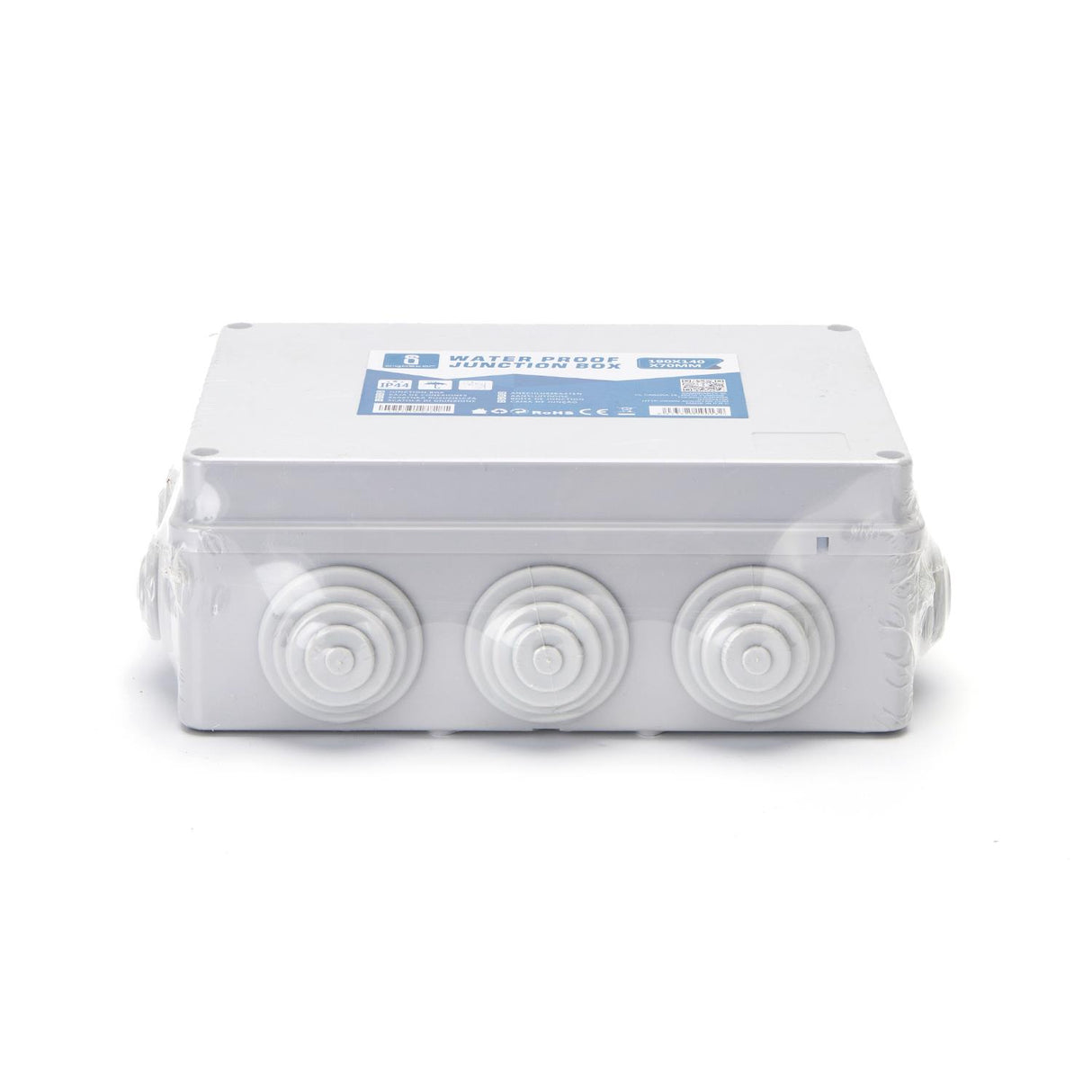 Abzweigdose, AP, IP44, grau, 190 x 140 x 70 mm.