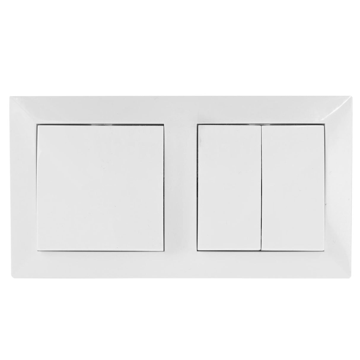 Wechselschalterkombination Schalter und Zweifachwippe, 10 A, 250 V, weiß.