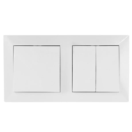 Wechselschalterkombination Schalter und Zweifachwippe, 10 A, 250 V, weiß.