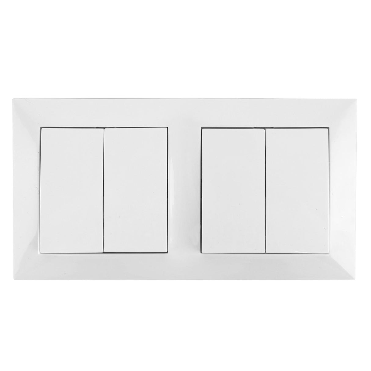 Aus- Wechselschalterkombination 2 x Zweifachwippe, 10 A, 250 V, weiß.