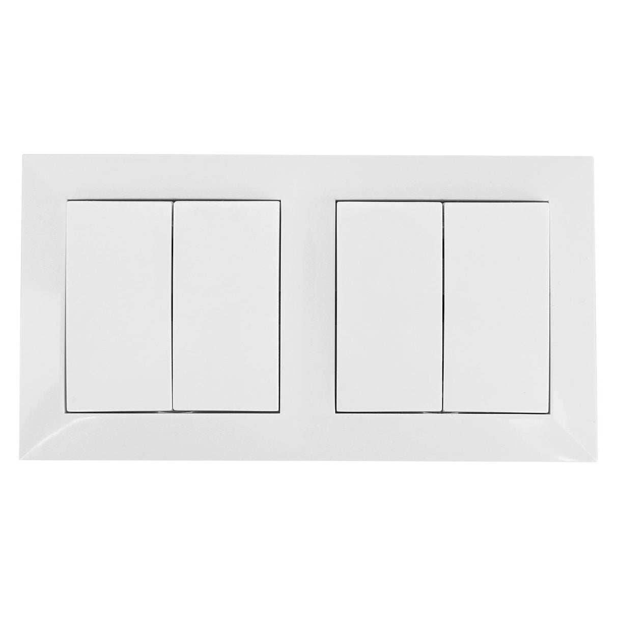 Wechselschalterkombination 2 x Zweifachwippe, 10 A, 250 V, weiß.