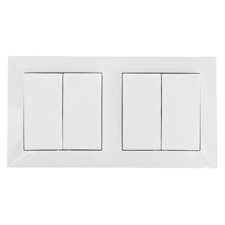 Wechselschalterkombination 2 x Zweifachwippe, 10 A, 250 V, weiß.