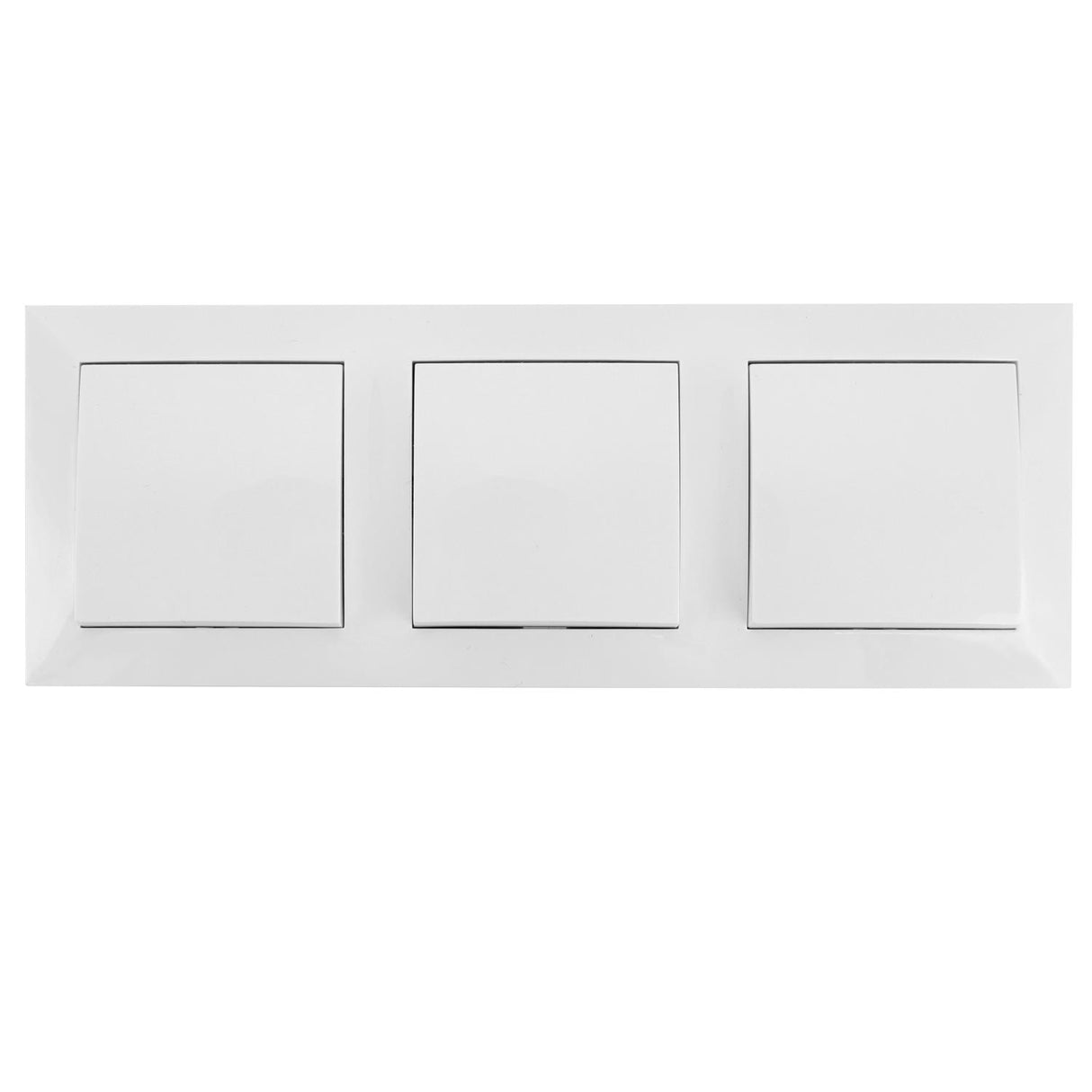 Aus- Wechselschalterkombination 3 x Schalter, 10 A, 250 V, weiß.