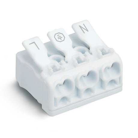 Verbindungsklemmen CMK-923-3, 3-polig, 2 Stk., weiß.