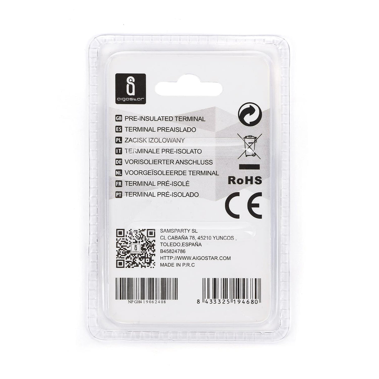 Rundsteckverbinder, isoliert, 15 Stk., 5,5 - 6 mm², 28 x 11,7 x 6,7 mm, schwarz.