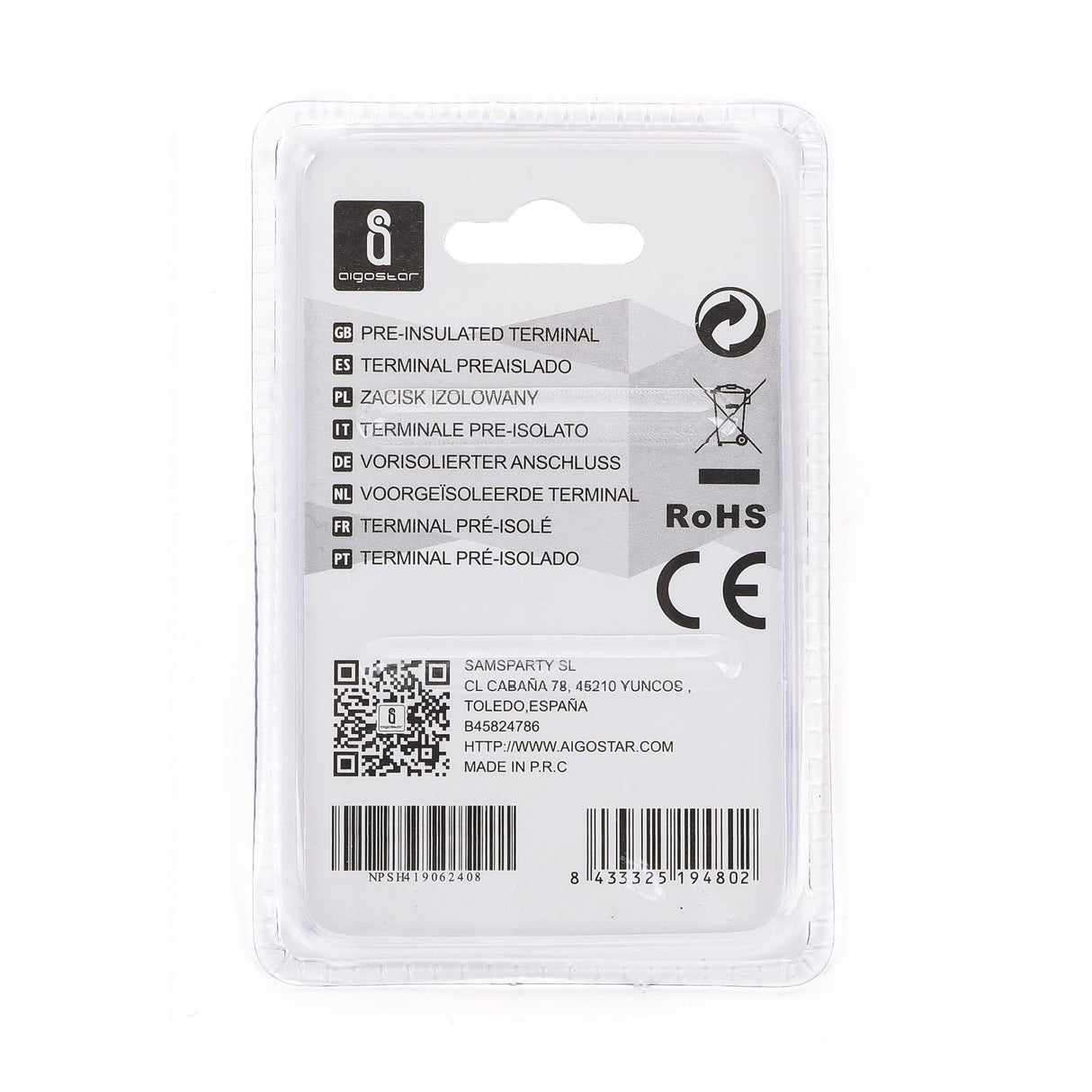 Gabel-Kabelschuhe, isoliert, 15 Stk., 5,5 - 6 mm², 25,5 x 9,8 x 6,7 mm, schwarz.