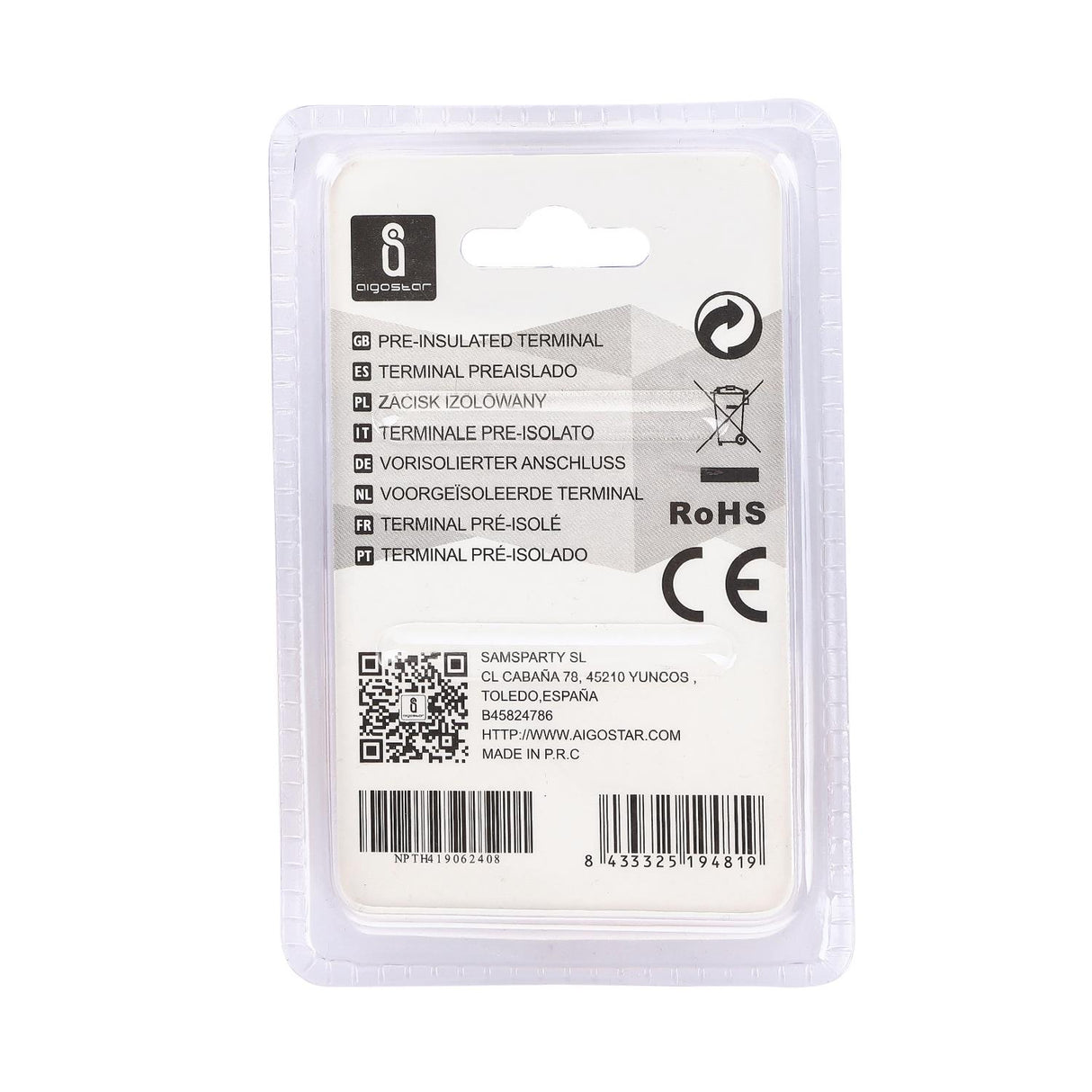 Gabel-Kabelschuhe, isoliert, 15 Stk., 5,5 - 6 mm², 25,5 x 9,8 x 6,7 mm, gelb.