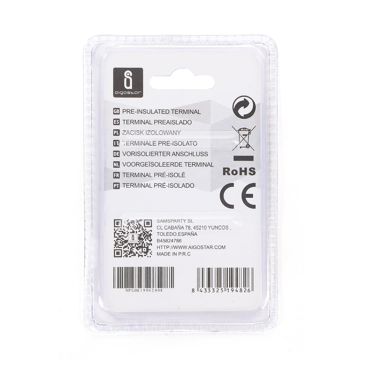 Gabel-Kabelschuhe, isoliert, 15 Stk., 5,5 - 6 mm², 25,5 x 9,8 x 6,7 mm, rot.